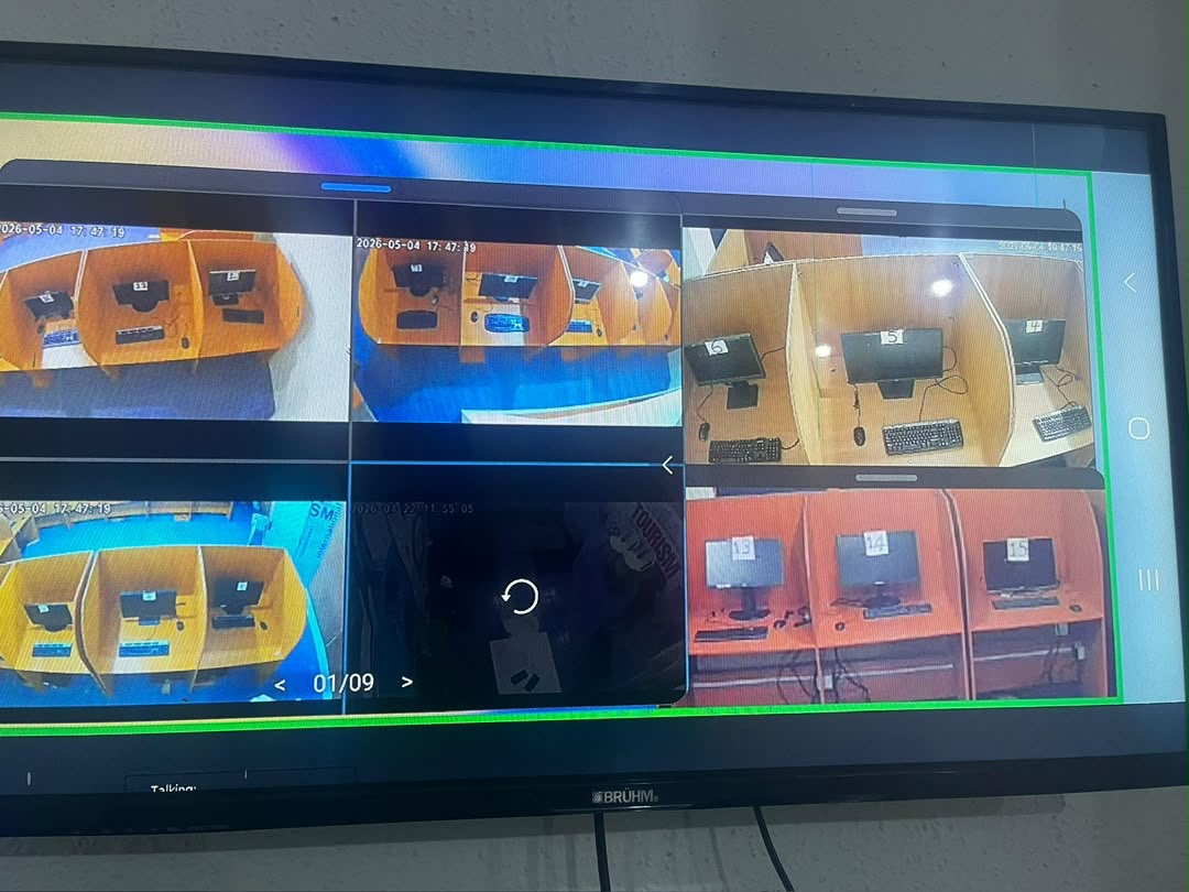 ICT training laboratory with computers and students